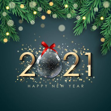 2021 Mutlu Yıllar Tatil Geçmişi. Vektör Illustration EPS10