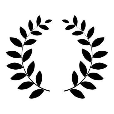 Laurel çelenk silueti beyaz arka planda izole edilmiş. Vektör Illustration EPS10