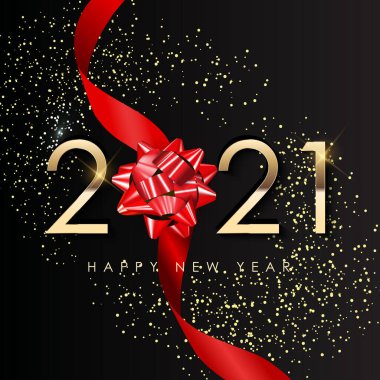 2021 Mutlu Yıllar Tatil Geçmişi. Vektör Illustration EPS10