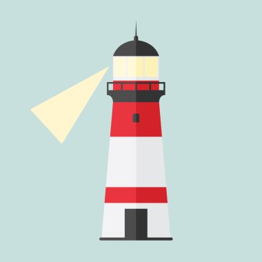 Geminin ikonunun deniz navigasyonu için deniz feneri kuleleri. Vektör Illustration EPS10