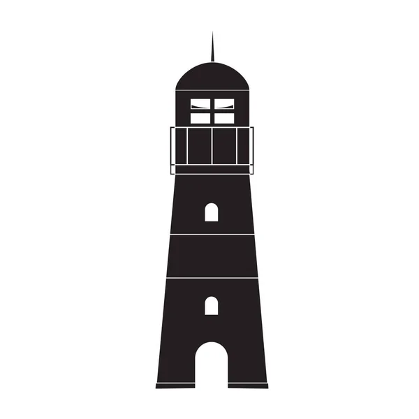 Searchlight Lighthouse towers for marine navigation of ships icon. Vector Illustration EPS10