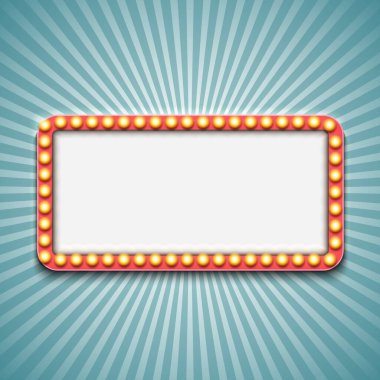 Klasik 3D ışık retro çerçevesi. Vektör Illustration EPS10