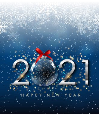 Mutlu yıllar 2021 Tatil Şablonu. Vektör Illustration EPS10