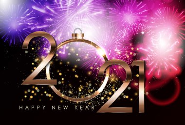 Mutlu yıllar 2021 Tatil Şablonu. Vektör Illustration EPS10