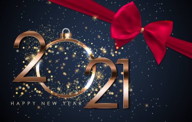 Mutlu yıllar 2021 Tatil Şablonu. Vektör Illustration EPS10