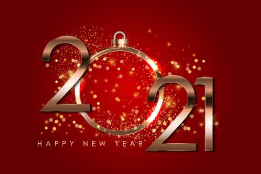Mutlu yıllar 2021 Tatil Şablonu. Vektör Illustration EPS10