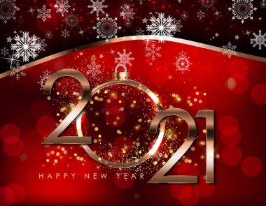 Mutlu yıllar 2021 Tatil Şablonu. Vektör Illustration EPS10