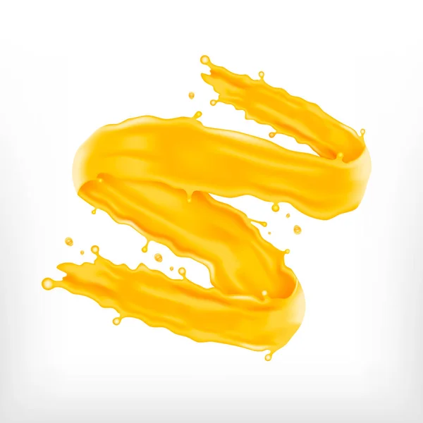 Orange liquid splash — Stock Vector