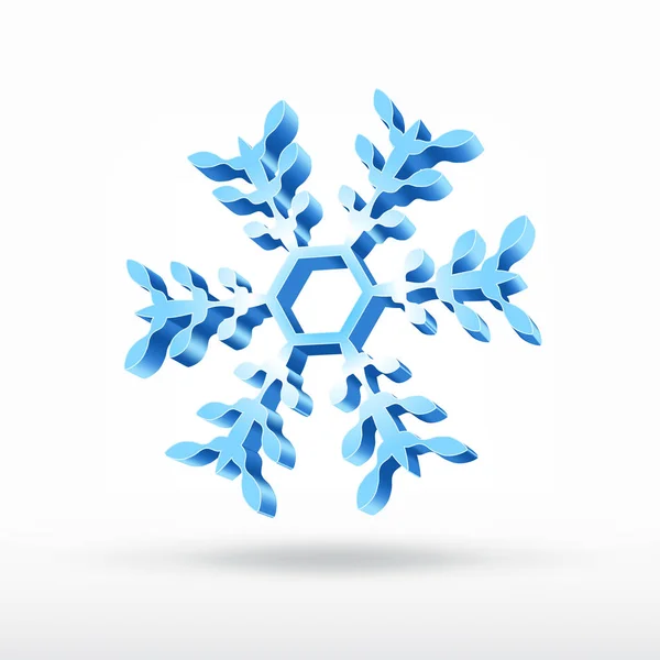 Fiocco di neve. Illustrazione 3d — Vettoriale Stock