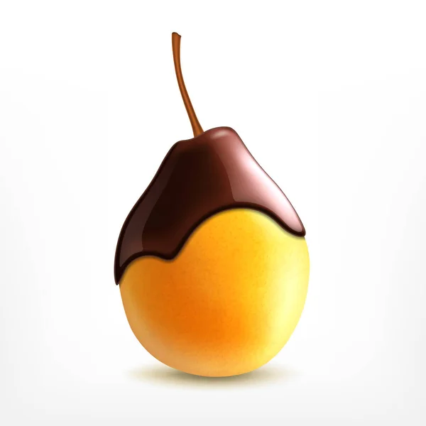 Poire fraîche au chocolat — Image vectorielle