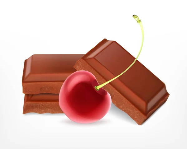 Cerise aux morceaux de chocolat — Image vectorielle