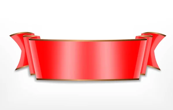 Ruban rouge. Icône vectorielle — Image vectorielle