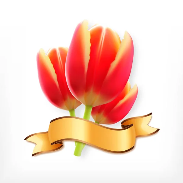 Realistic flower tulip