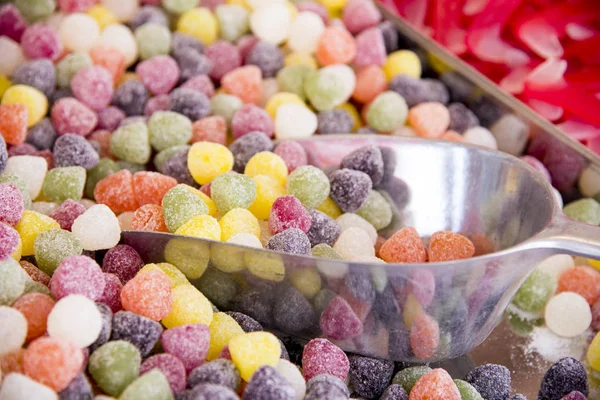 Galaretka Cukier Cukierki Wielokolorowe Podłoże Wykonane Różnych Kolorowych Cukierków — Zdjęcie stockowe