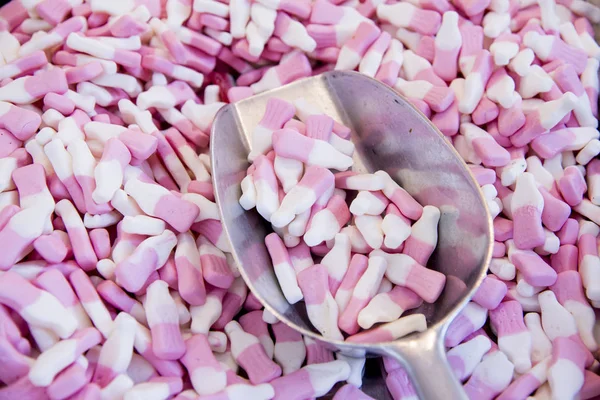 Gelee Zuckerbonbons Mehrfarbiger Hintergrund Aus Verschiedenen Bunten Bonbons — Stockfoto