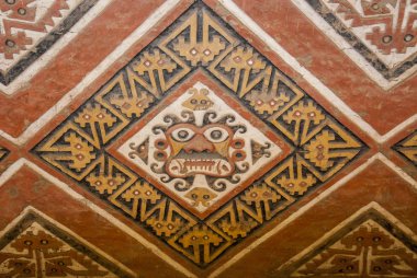 Huaca de la Luna - La Libertad - Güney Amerika, Peru, Trujillo, Salaverry. Chan Chan, adobe şehridir, 1000 yıl eski başkenti Chimu Krallık