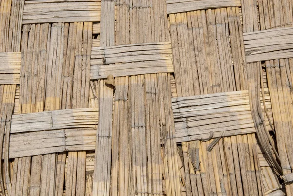 Tejido Bambú Marrón Para Fondo Texturizado Primer Plano — Foto de Stock