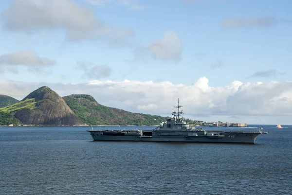 Nave Militare Nella Baia Guanabara Rio Janeiro Brasile Dicembre 2013 — Foto Stock