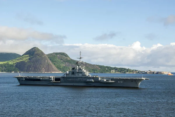 Navire Militaire Dans Baie Guanabara Rio Janeiro Brésil Décembre 2013 — Photo