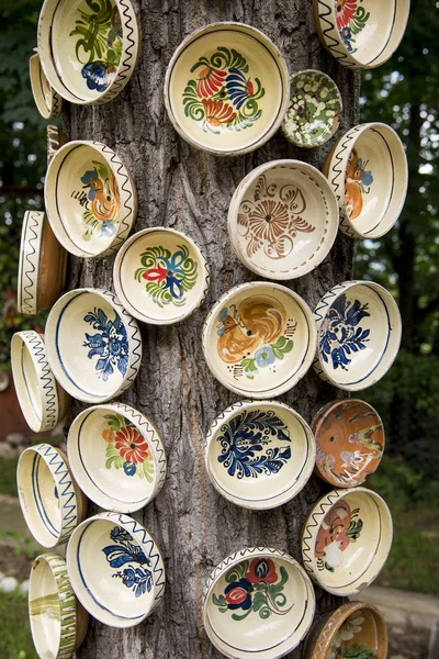 Traditional Romanian Earthenware Pottery Buzau Romania Romanian Pottery Traditionally Produced — Stock Photo, Image