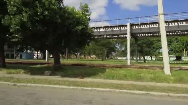 Гавана Вулиці Яскравих Кольорах Кубинський Стиль Життя Сонячний День Гавана — стокове відео