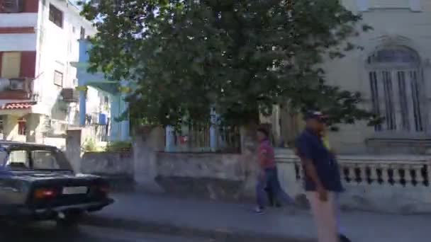 Calles Habana Con Colores Vivos Estilo Vida Cubano Día Soleado — Vídeo de stock