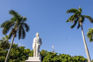Statue of Carlos Manuel de Cspedes, Plaza de Armas, Old Havana (La Habana Vieja), Cuba, Caribbean Sea, Central America. Photo taken on 30 October 2018 clipart