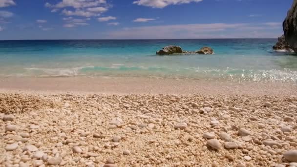 Cala Mariolu Beroemde Strand Italië Sardinië Nationaal Park Van Baai — Stockvideo