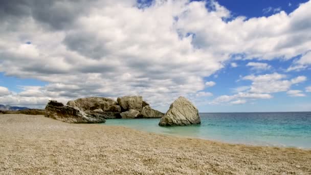 Cala Mariolu Знаменитый Пляж Италия Сардиния Нуоро Провинция Национальный Парк — стоковое видео