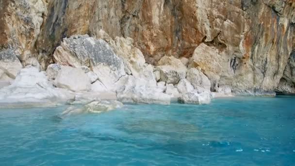 Słynna Plaża Cala Mariolu Włochy Sardynia Nuoro Prowincji Park Narodowy — Wideo stockowe