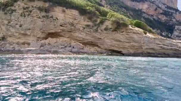 Słynna Plaża Cala Mariolu Włochy Sardynia Nuoro Prowincji Park Narodowy — Wideo stockowe