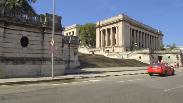 Kuba Havanna Verkehr Bezirk Habana Centro Oktober 2018 — Stockvideo