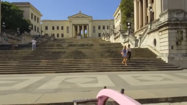 Kuba Havanna Verkehr Bezirk Habana Centro Oktober 2018 — Stockvideo