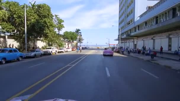 Kuba Havanna Verkehr Bezirk Habana Centro Oktober 2018 — Stockvideo