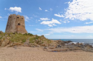 Spanish Tower-Torre di Bari-Sardinya, Italya