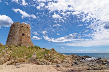 Spanish Tower-Torre di Bari-Sardinya, Italya