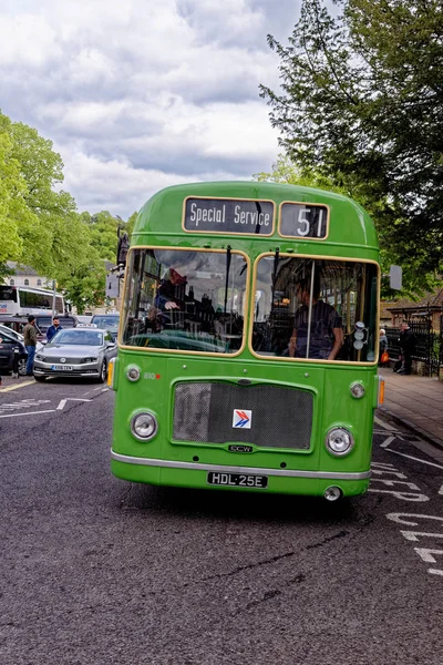 Winchester, Hampshire, Birleşik Krallık 'ta Vintage otobüs etkinliği. Fotoğraf 6 Mayıs 2019 tarihinde çekildi.