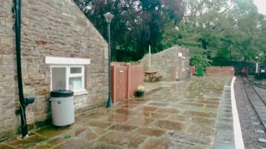 Güney Tynedale Demiryolu. Alston, Cumbria, İngiltere, İngiltere, Avrupa'da buharlı tren - 10 Ağustos 2019