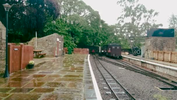 South Tynedale Railway Stoomtrein Alston Cumbria Engeland Verenigd Koninkrijk Europa — Stockvideo