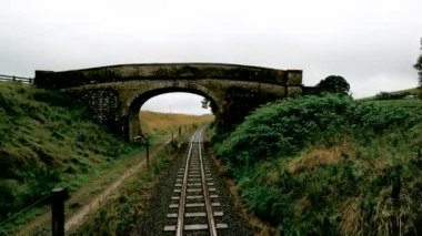 Güney Tynedale Demiryolu. Alston, Cumbria, İngiltere, İngiltere, Avrupa'da buharlı tren - 10 Ağustos 2019