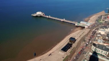 Blackpool Tower tepesinden görünümü - Blackpool, Lancashire, Kuzey Batı İngiltere - İngiltere. 19 Eylül 2019