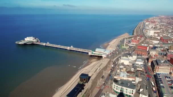 Blick Von Der Spitze Des Blackpool Tower Blackpool Lancashire Nord — Stockvideo