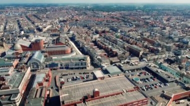 Blackpool Tower tepesinden görünümü - Blackpool, Lancashire, Kuzey Batı İngiltere - İngiltere. 19 Eylül 2019