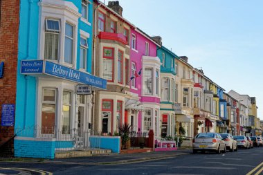 Blackpool - Lancashire - İngiltere'de sokak manzarası