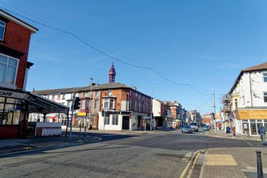 Blackpool - Lancashire - İngiltere'de sokak manzarası