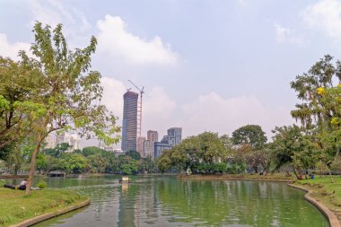 Pathum Wan ilçesindeki Lumphini Parkı (ayrıca LumpiniorLumpinee) - Bangkok, Tayland - 22 Ocak 2020