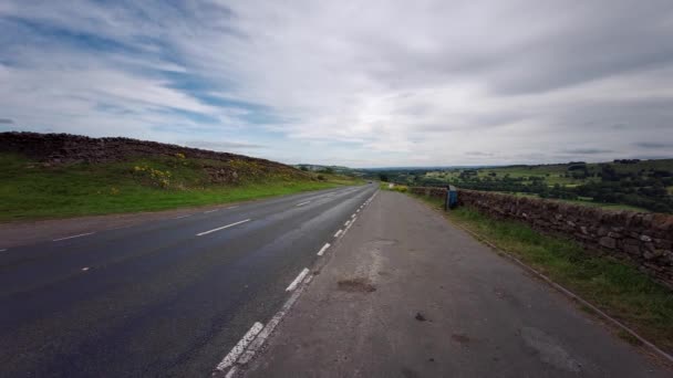 Country Road Running Dramatic Pennine Scenery North Pennines Area Outstanding — Stock Video