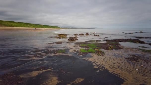 Beach Magnesium Magnesian Limestone Cliffs Blackhall Rocks County Durham Coast — Stock Video
