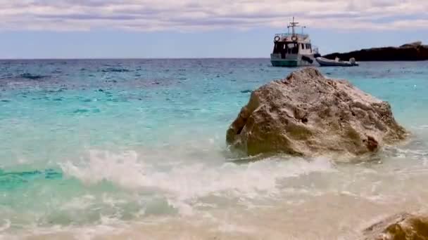 Cala Biriala Baunei Ogliastra Slavná Pláž Itálie Národní Park Orosejského — Stock video
