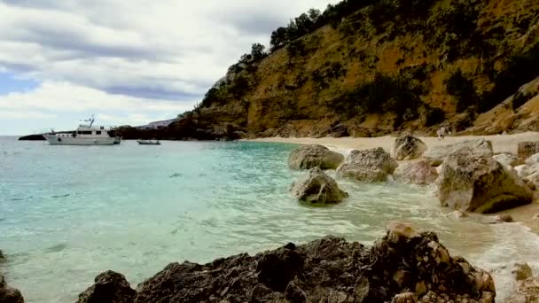 Cala Biriala Baunei Ogliastra Famous Beach Italy Sardinia Nuoro Province — Stock Video